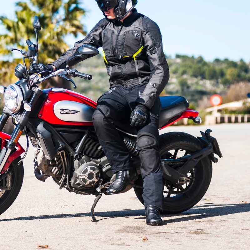 Pantalon de moto noir Rebelhorn Borg soldes