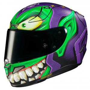 Casque moto intégral HJC RPHA 11 Green Goblin MC48SF vert-violet soldes
