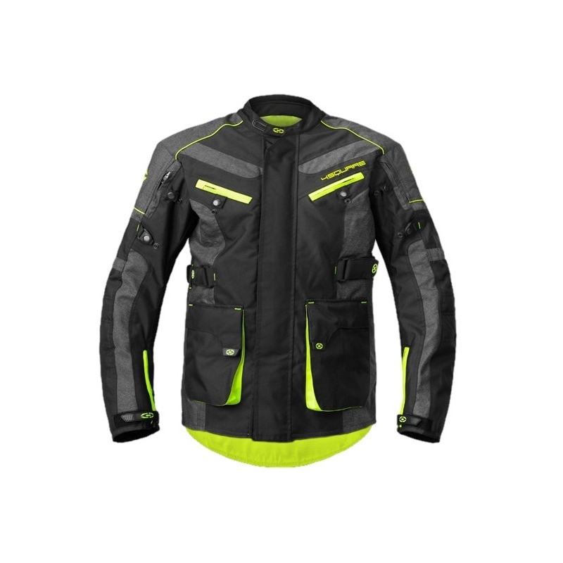 Bunda na motorku 4SQUARE Discovery Adventure černo-fluo žlutá výprodej
