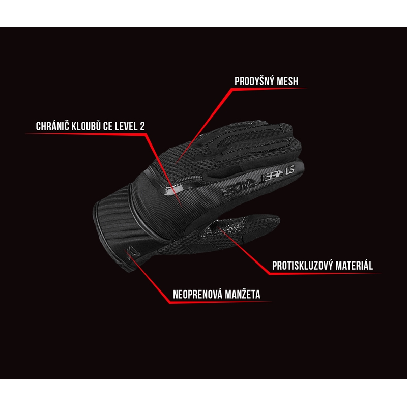 Gants moto femme Street Racer Stunt noir