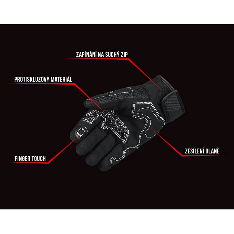 Gants moto femme Street Racer Stunt noir-blanc