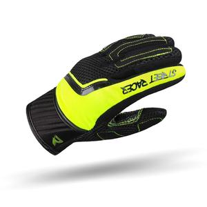 Gants de moto Street Racer Stunt noir-jaune fluo pour femmes