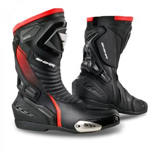 Bottes de moto Shima RSX-6 noir-rouge fluo