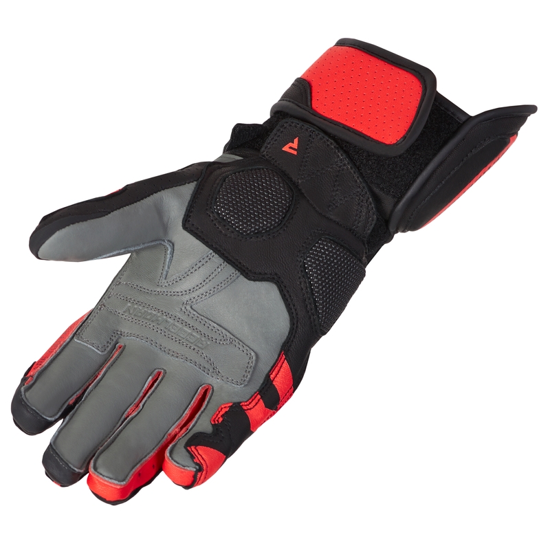 Gants de moto Rebelhorn Fighter noir-rouge fluo soldes