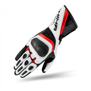 Gants de moto Shima Miura noir-blanc-rouge fluo pour femme