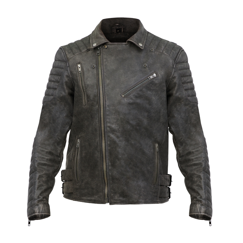 BROGER Ohio Vintage Brown Motorcycle Jacket soldes