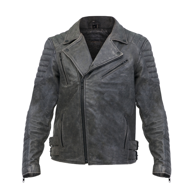 Veste moto BROGER Ohio Vintage gris soldes