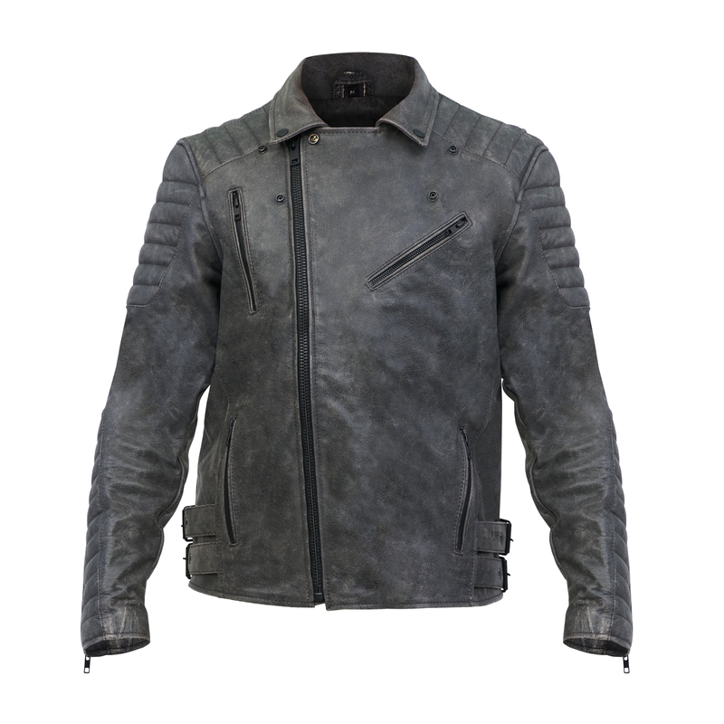 Veste moto BROGER Ohio Vintage gris soldes