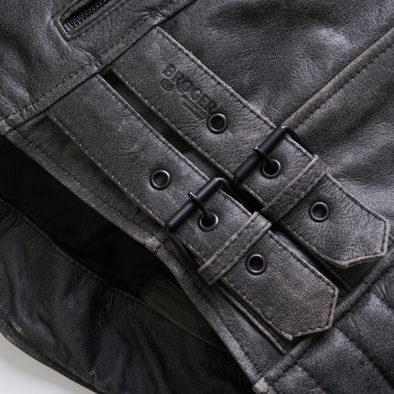 Veste moto BROGER Ohio Vintage gris soldes