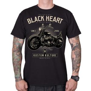 T-shirt moto noir à cœur pour hommes