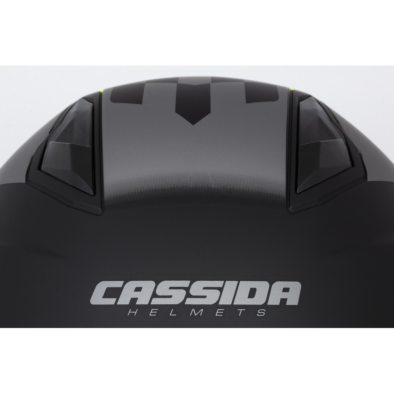 Cassida Jet Tech Roxor casque moto ouvert noir-gris-jaune fluo matt soldes