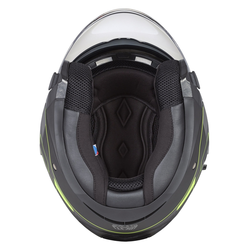 Cassida Jet Tech Roxor casque moto ouvert noir-gris-jaune fluo matt soldes