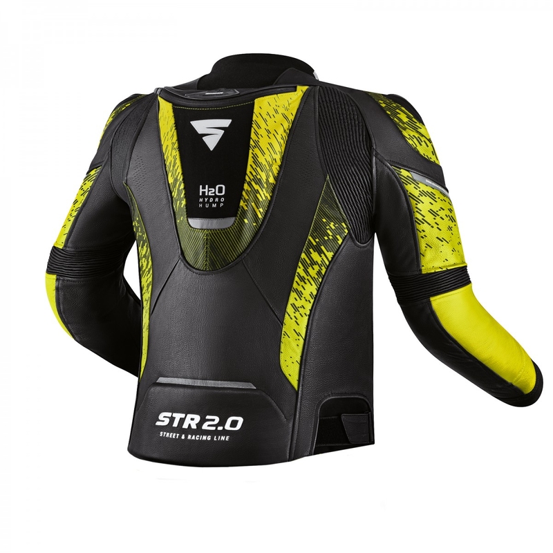Veste moto Shima STR 2.0 noir-jaune fluo