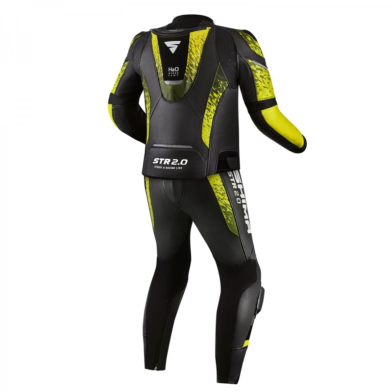 Veste moto Shima STR 2.0 noir-jaune fluo