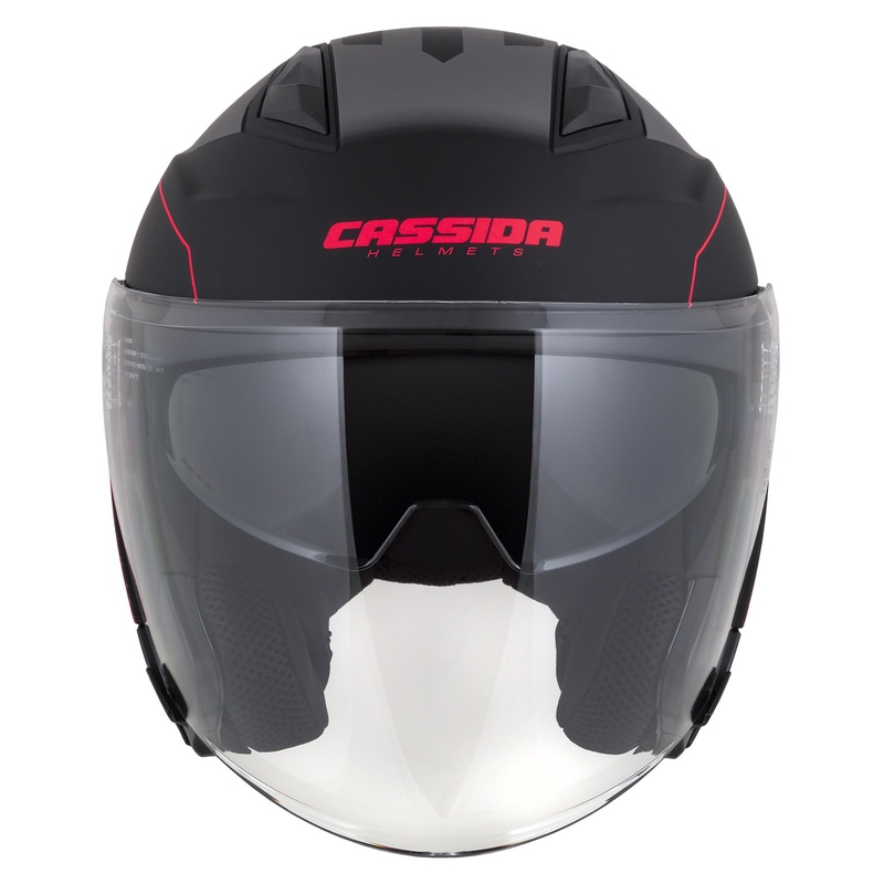 Cassida Jet Tech Roxor casque moto ouvert noir-gris-rouge fluo matt