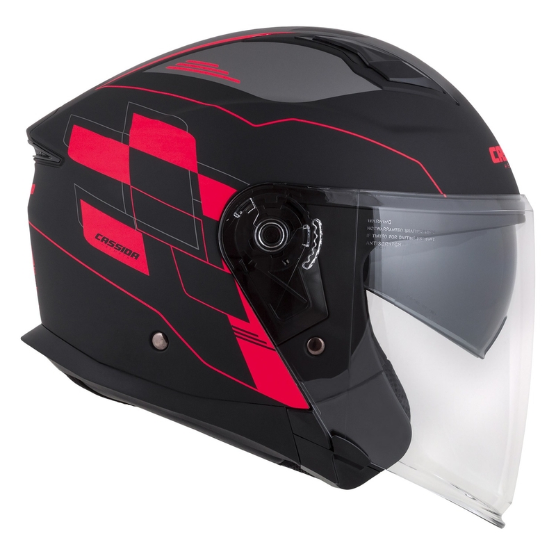 Cassida Jet Tech Roxor casque moto ouvert noir-gris-rouge fluo matt
