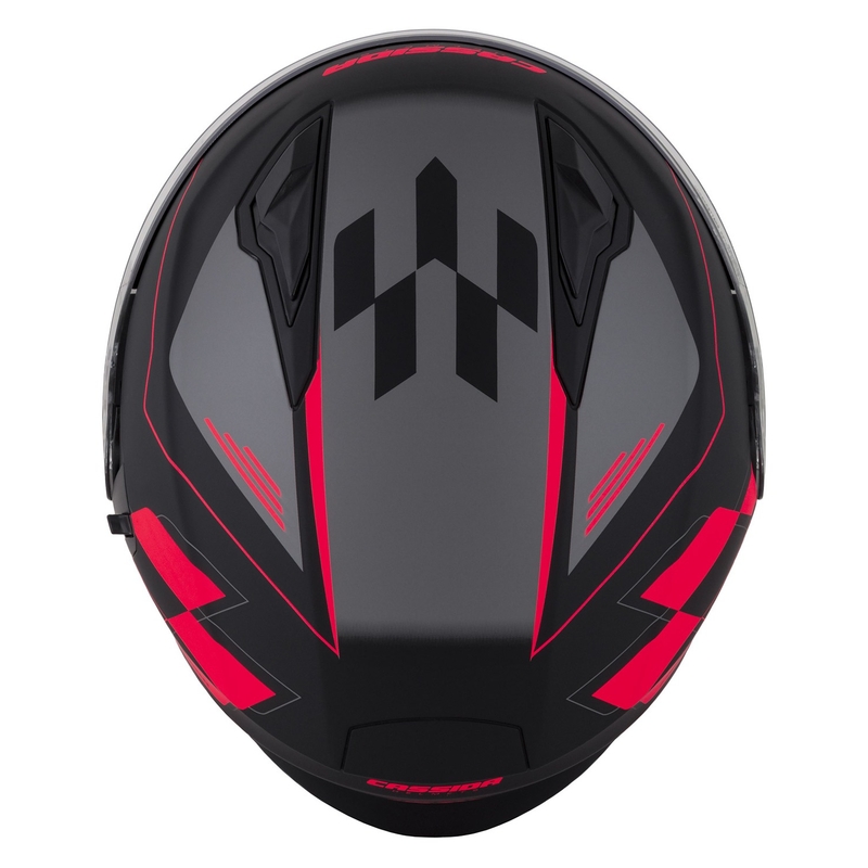 Cassida Jet Tech Roxor casque moto ouvert noir-gris-rouge fluo matt
