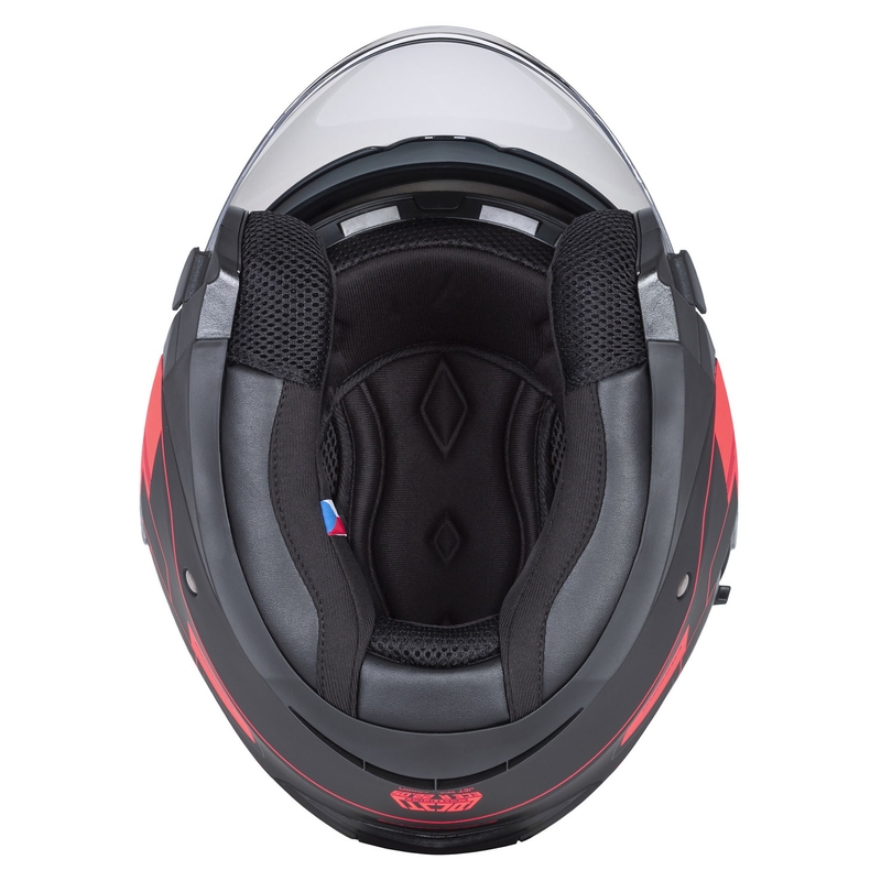 Cassida Jet Tech Roxor casque moto ouvert noir-gris-rouge fluo matt