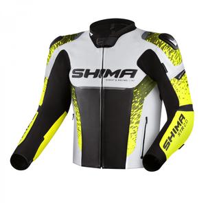 Veste moto Shima STR 2.0 noir-blanc-jaune fluo