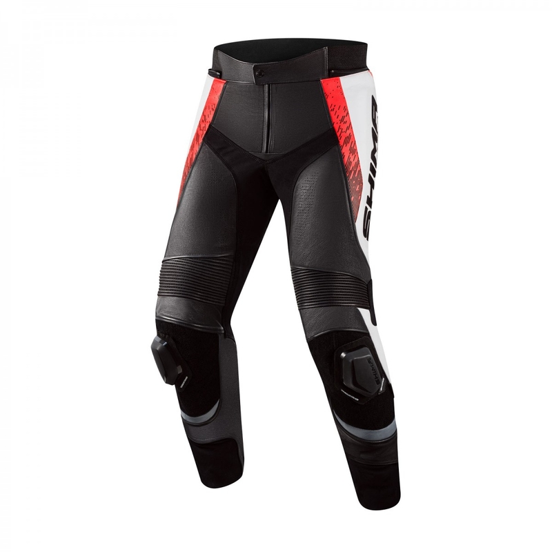 Pantalon de moto Shima STR 2.0 noir-blanc-rouge fluo