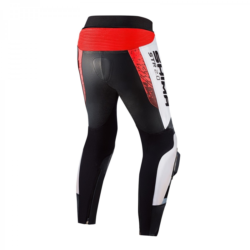 Pantalon de moto Shima STR 2.0 noir-blanc-rouge fluo