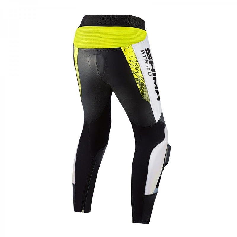 Pantalon moto Shima STR 2.0 noir-blanc-jaune fluo