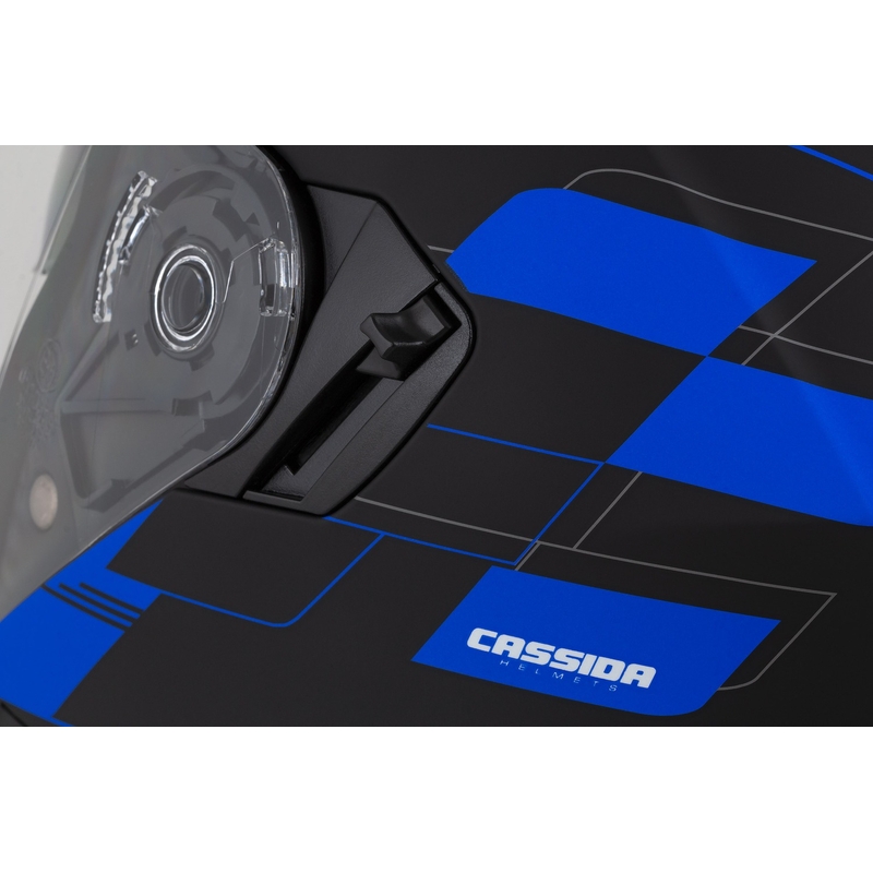 Casque moto ouvert Cassida Jet Tech Roxor noir-gris-bleu mat