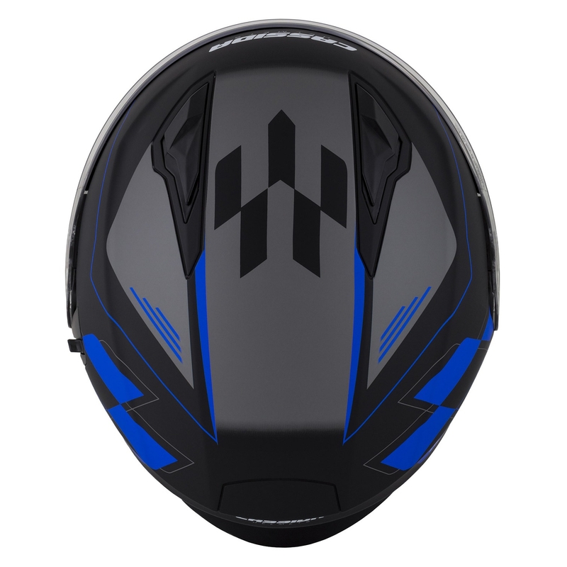 Casque moto ouvert Cassida Jet Tech Roxor noir-gris-bleu mat