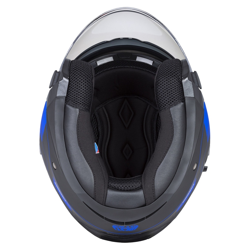 Casque moto ouvert Cassida Jet Tech Roxor noir-gris-bleu mat