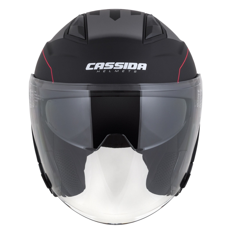 Casque moto ouvert Cassida Jet Tech Roxor noir-rouge-gris