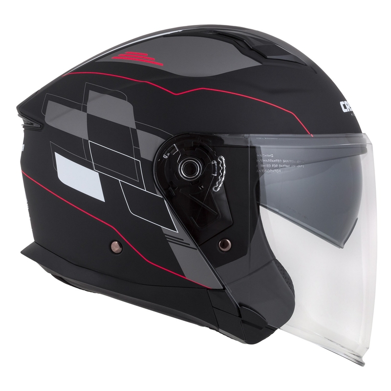 Casque moto ouvert Cassida Jet Tech Roxor noir-rouge-gris