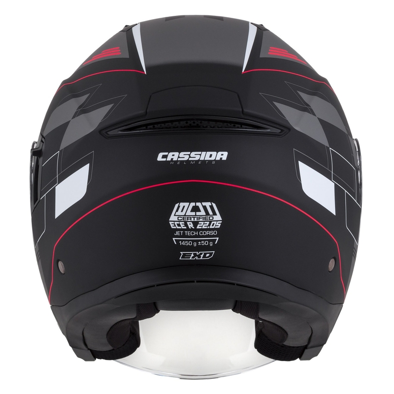 Casque moto ouvert Cassida Jet Tech Roxor noir-rouge-gris