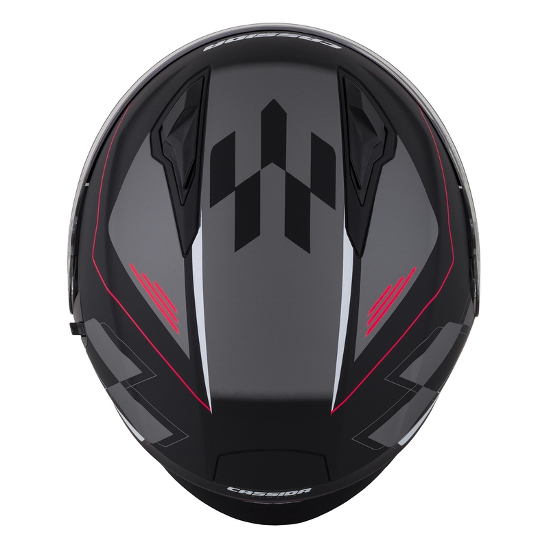 Casque moto ouvert Cassida Jet Tech Roxor noir-rouge-gris