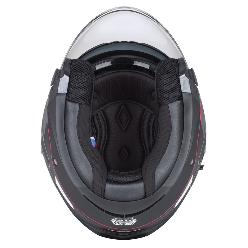 Casque moto ouvert Cassida Jet Tech Roxor noir-rouge-gris