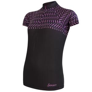 Maillot Sensor Wave noir pour femme - manches courtes soldes