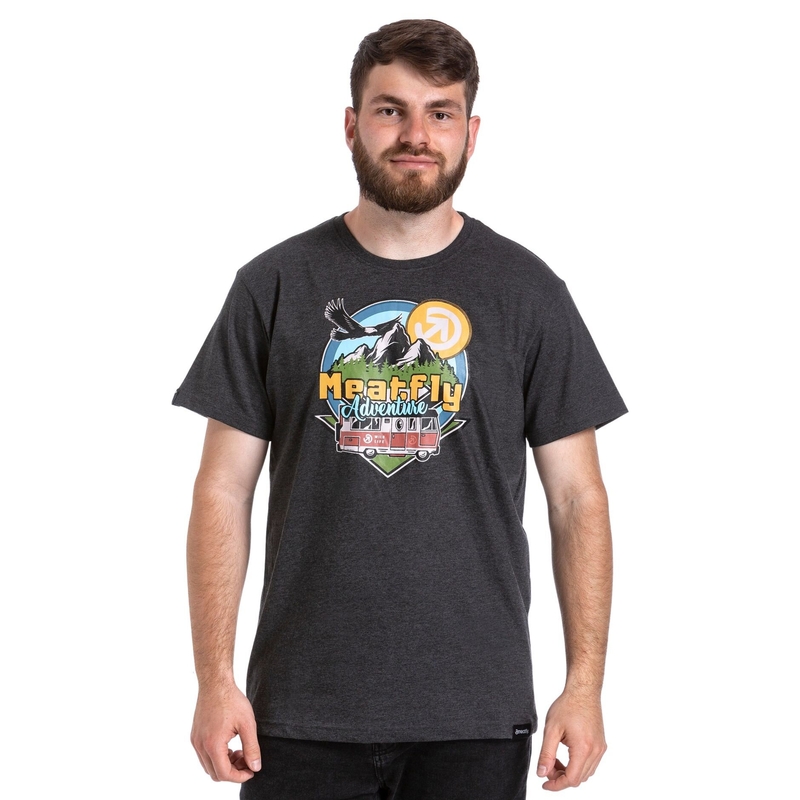 T-shirt Meatfly Mounty gris soldes