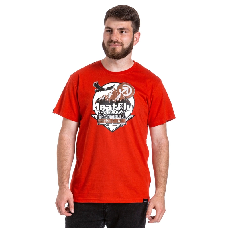 T-shirt Meatfly Mounty rouge soldes