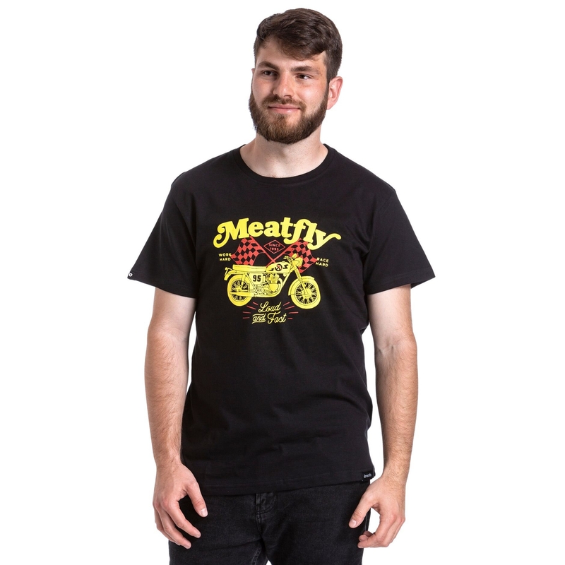 T-shirt Meatfly Loud And Fast noir soldes