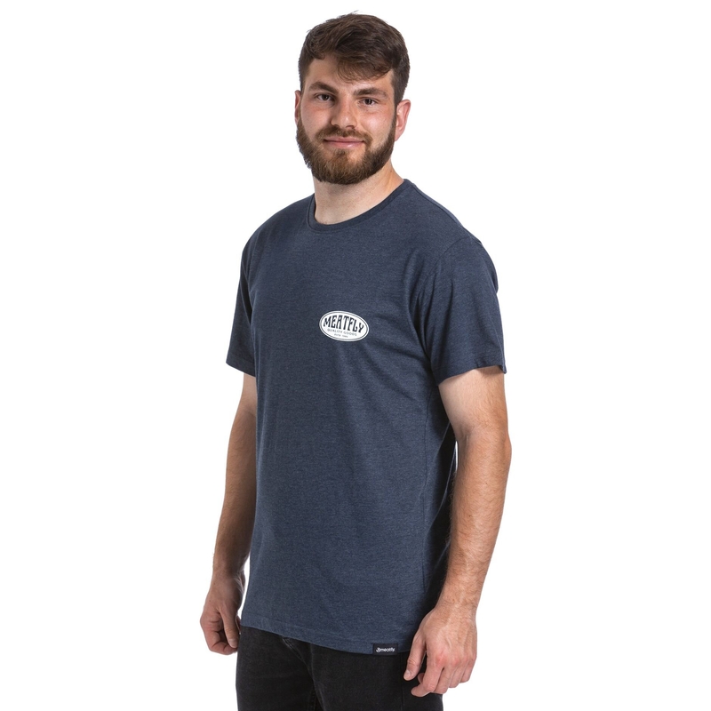 T-shirt Meatfly Ride Till Death bleu foncé soldes