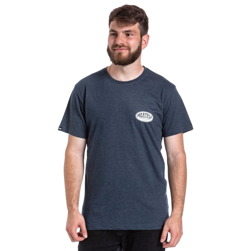 T-shirt Meatfly Ride Till Death bleu foncé soldes