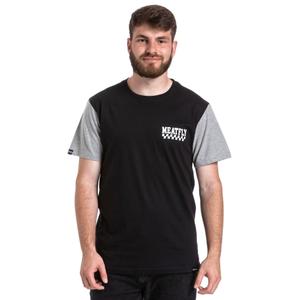 T-shirt Meatfly Racing noir et gris soldes