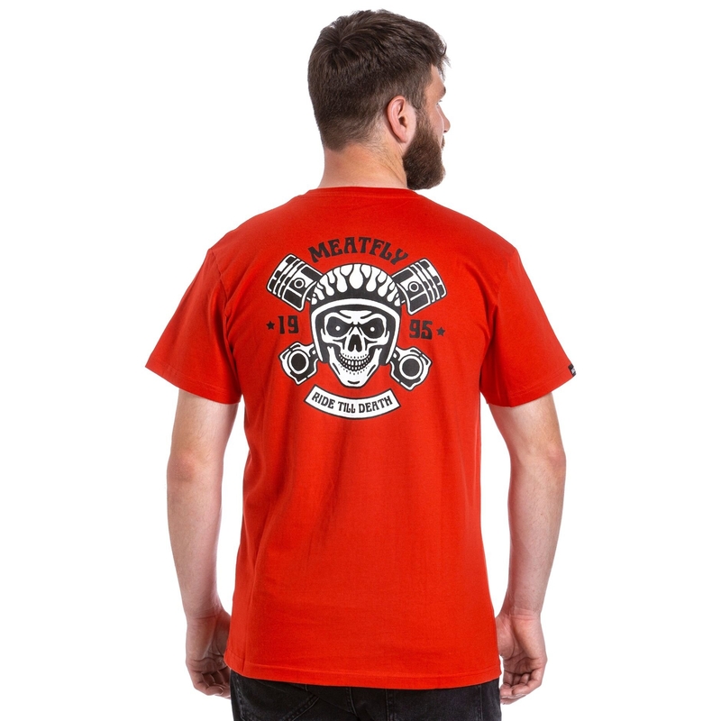 T-shirt Meatfly Ride Till Death rouge soldes