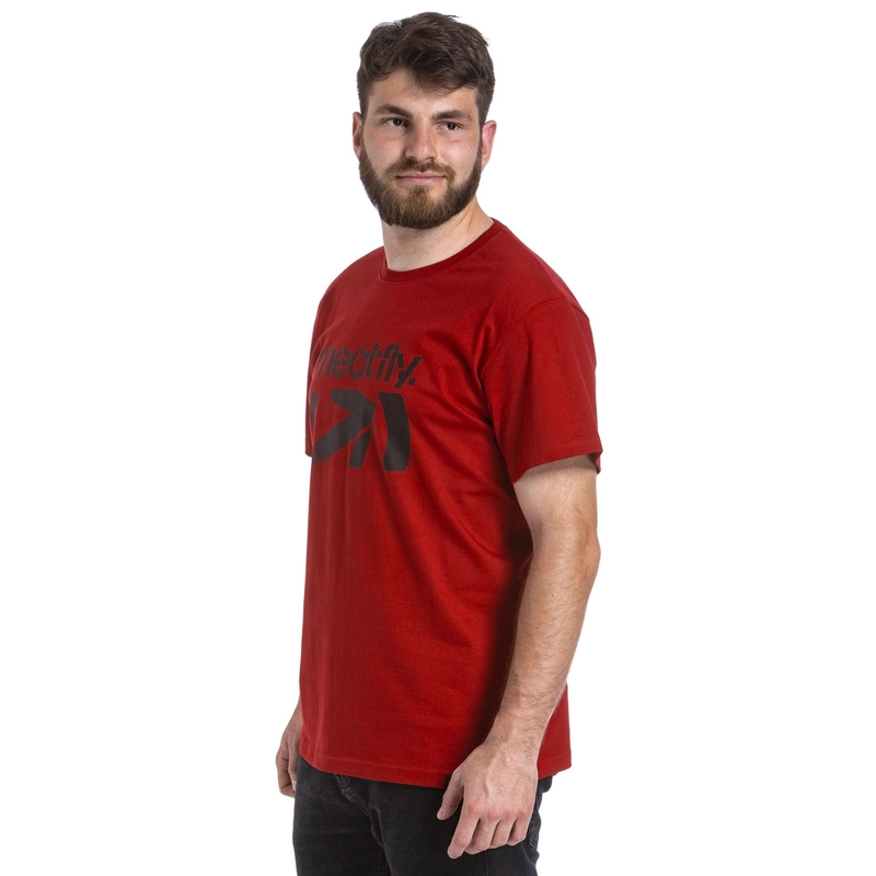 T-shirt Meatfly Podium rouge foncé soldes