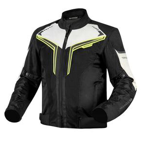 Veste de moto Ozone Flow noir-gris-jaune fluo soldes