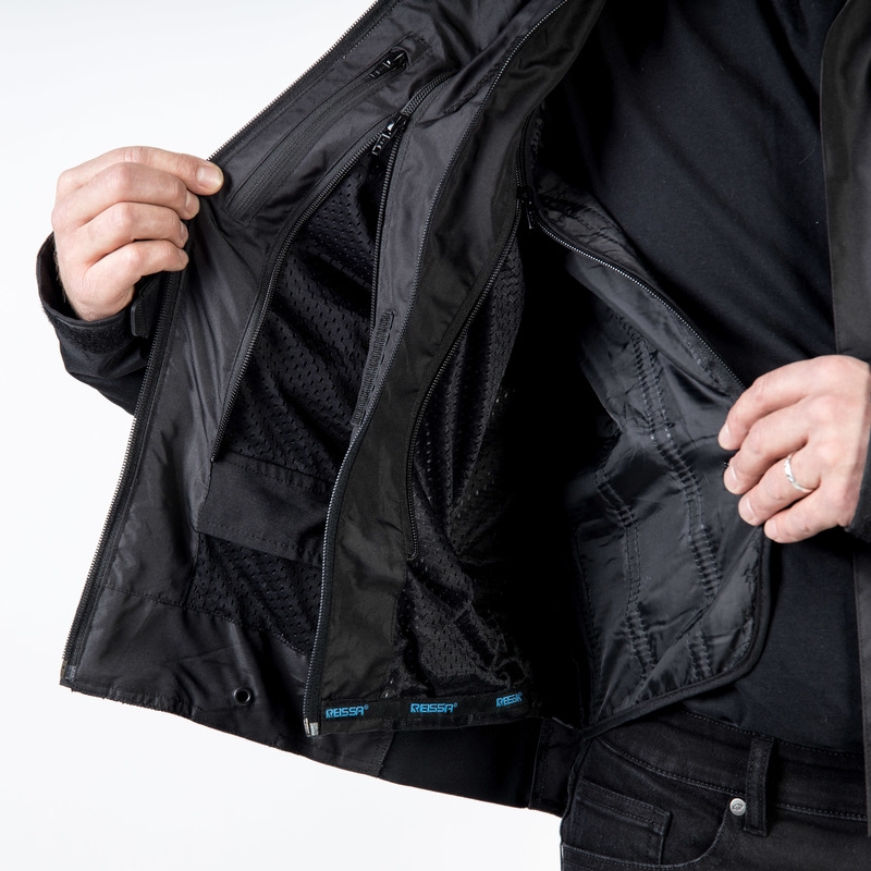 Veste de moto Ozone Flow noir-gris-jaune fluo soldes