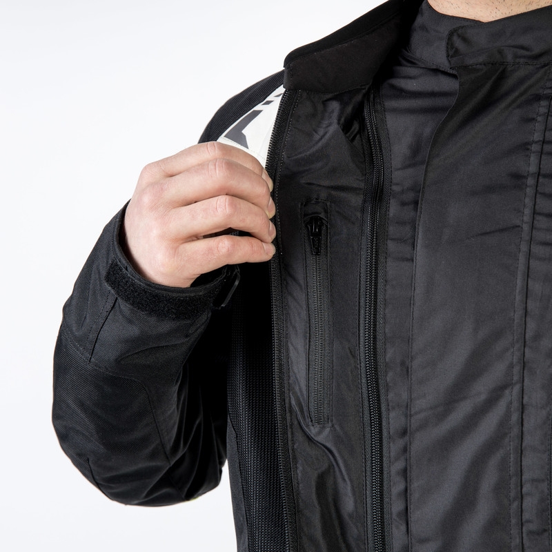 Veste de moto Ozone Flow noir-gris-jaune fluo soldes
