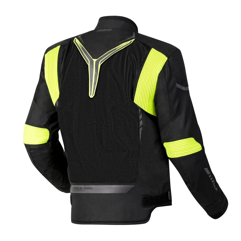 Veste de moto Ozone Flow noir-jaune fluo soldes