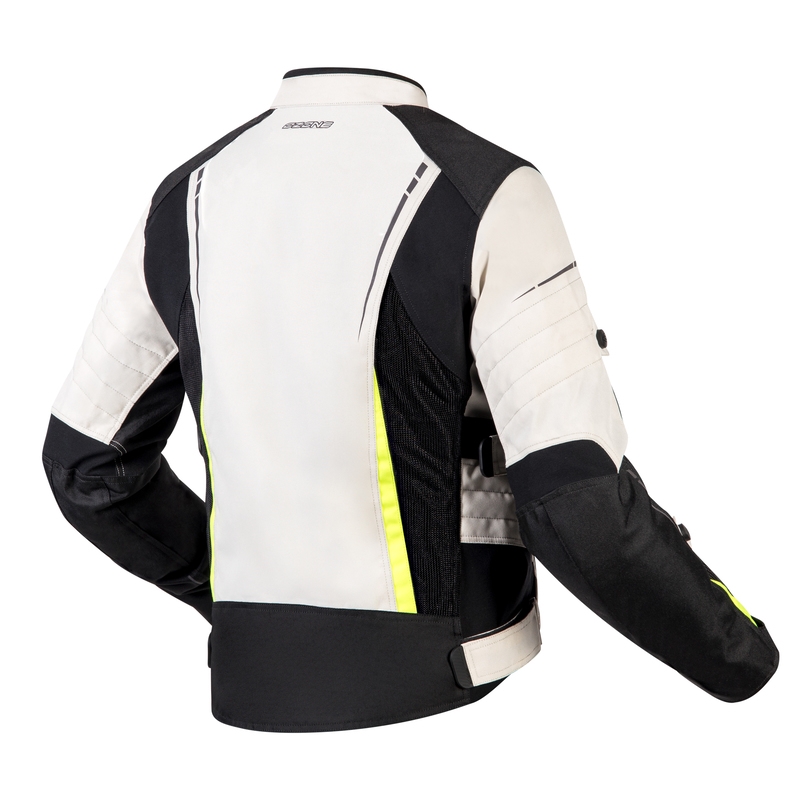 Veste de moto Ozone Flow noir-gris-jaune fluo pour femme soldes