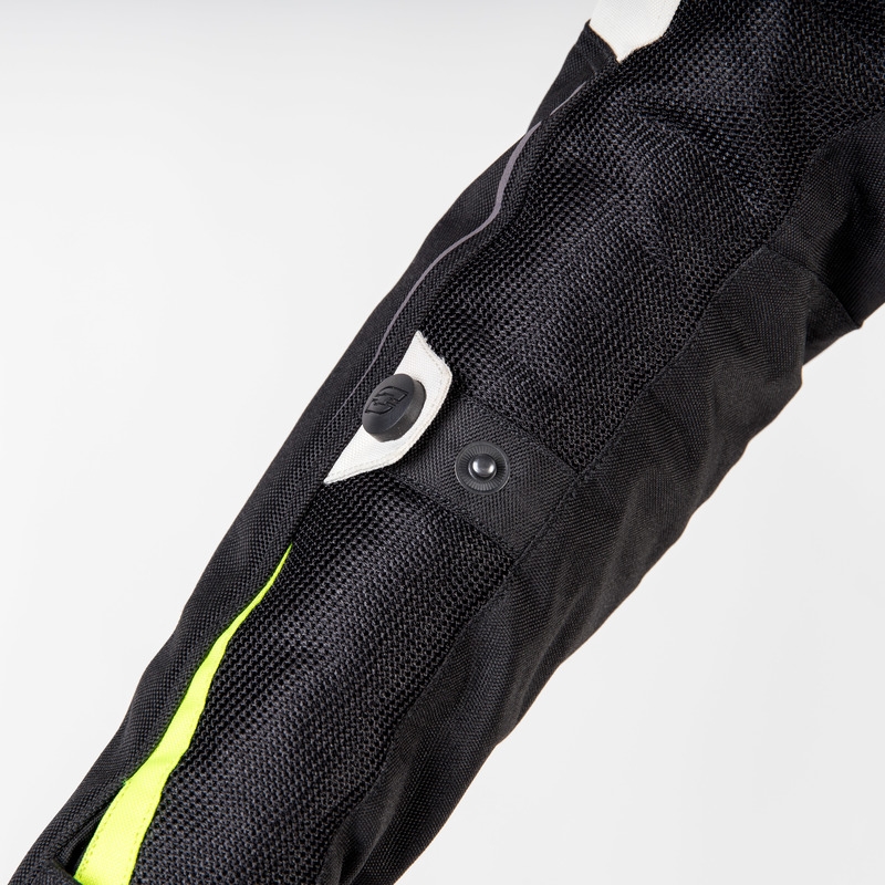 Veste de moto Ozone Flow noir-gris-jaune fluo pour femme soldes
