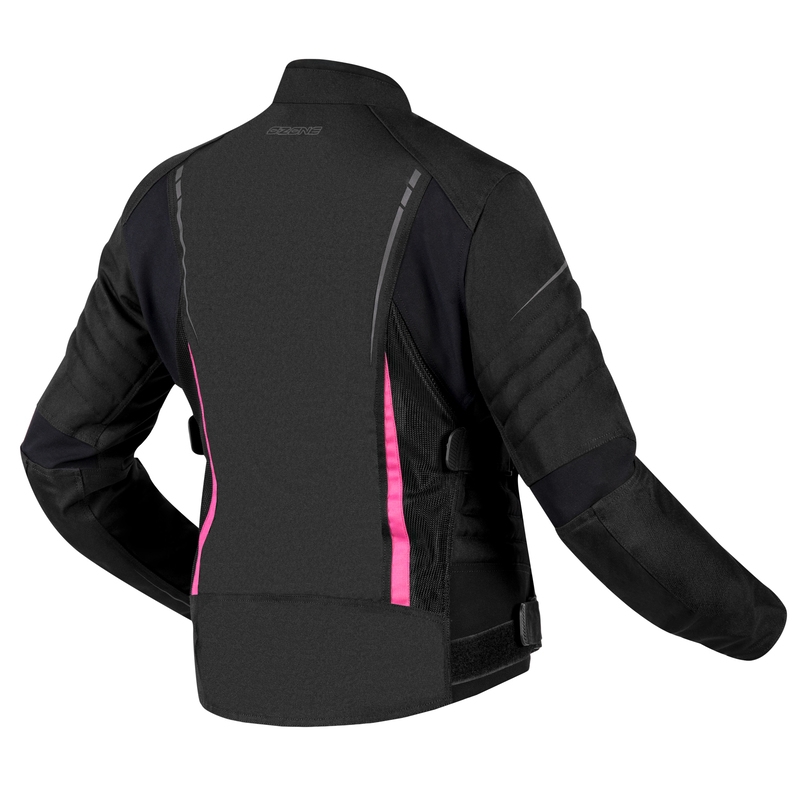 Veste de moto Ozone Flow noire et rose pour femmes soldes